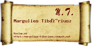 Margulies Tibériusz névjegykártya